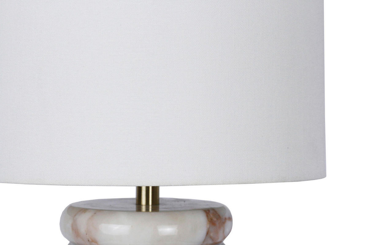 TISCHLEUCHTE 14/65/14 cm   - Beige, Design, Textil/Stein (14/65/14cm) - P & B