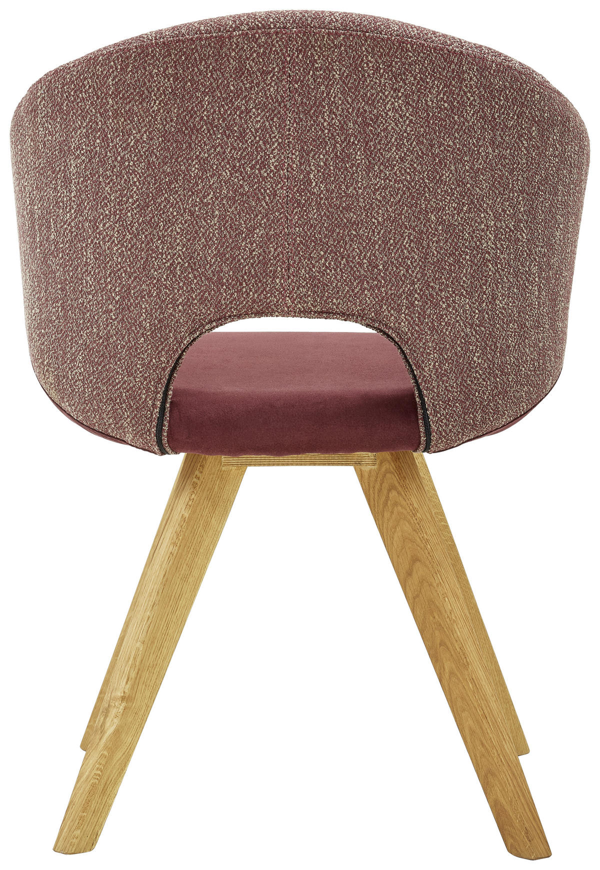 ARMLEHNSTUHL  in Webstoff, Flachgewebe  - Eichefarben/Bordeaux, Design, Holz/Textil (58/83/59cm) - Linea Natura