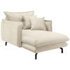 XXL-SESSEL Velours Beige    - Beige/Schwarz, MODERN, Textil/Metall (111/101/167cm) - Livetastic