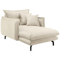 XXL-SESSEL Velours Beige    - Beige/Schwarz, MODERN, Textil/Metall (111/101/167cm) - Livetastic