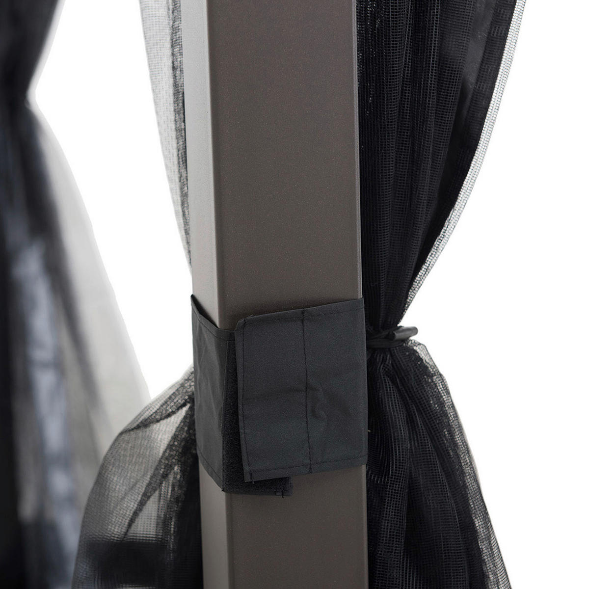 Pavillon inkl. Moskitonetz 366/293/307 cm Stahl  - Dunkelbraun/Schwarz, Basics, Metall (366/293/307cm) - Modante