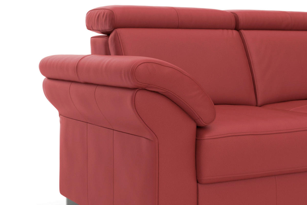 2-SITZER-SOFA ARNGAST E Rot Echtleder  - Chromfarben/Rot, Basics, Leder/Textil (156/84/93cm) - Sit & More