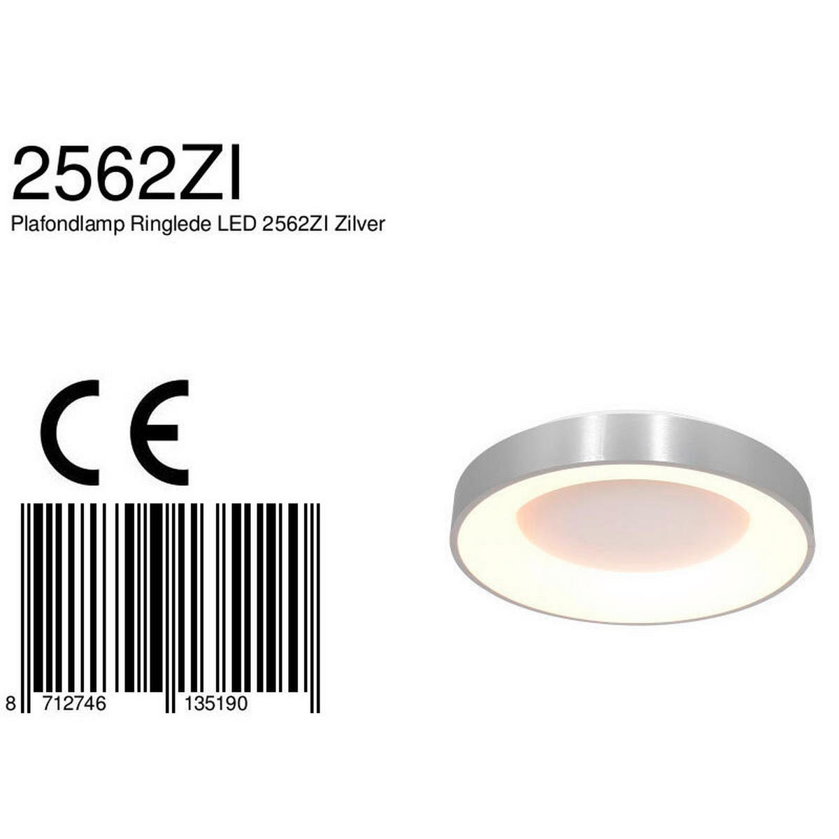 LED-DECKENLEUCHTE Ringlede 38/9 cm   - Silberfarben, KONVENTIONELL, Kunststoff/Metall (38/9cm)