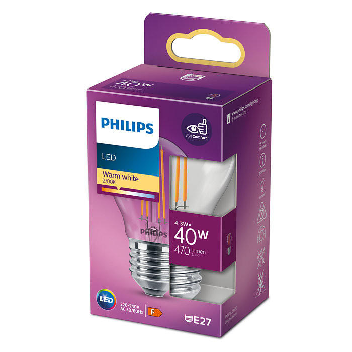 LED ŽARULJA  - Basics, staklo (8/4,5/4,5cm) - Philips