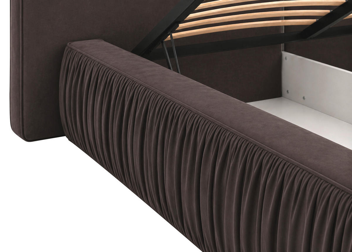 POLSTERBETT Lattenrost, Bettkasten Braun 180/200 cm  - Schwarz/Braun, MODERN, Holz/Kunststoff (180/200cm) - MID.YOU