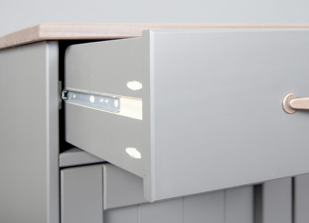 KOMMODE  in 131/86/45 cm  - Braun/Grau, KONVENTIONELL, Holz/Metall (131/86/45cm) - MID.YOU