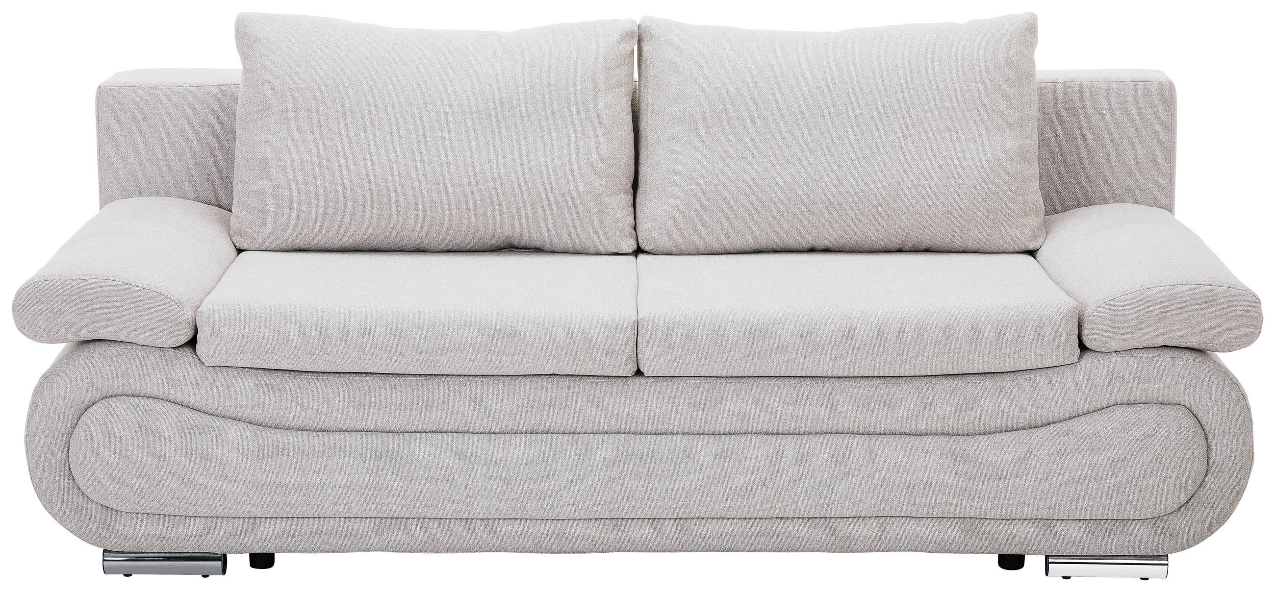 SCHLAFSOFA  mit Jacquard Beige  - Chromfarben/Beige, Design, Textil (200/78/90cm) - Venda