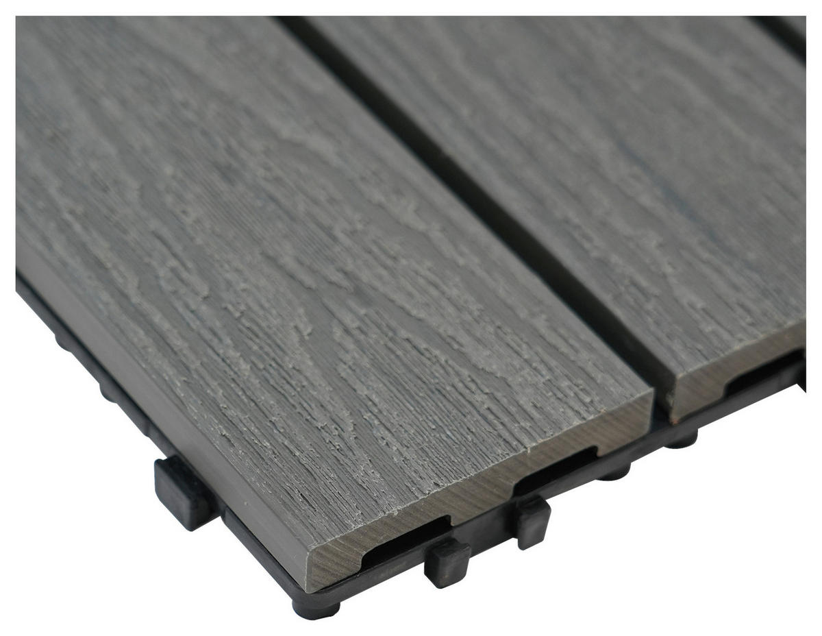 TERRASSENFLIESE 11 Stück  - Grau, Holzwerkstoff (30/30/2,1cm) - Ambia Garden