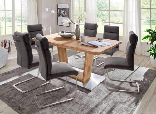 ESSTISCH in Holz, Metall, Holzwerkstoff 160/90/77 cm  - Eichefarben, Design, Holz/Holzwerkstoff (160/90/77cm) - Livetastic