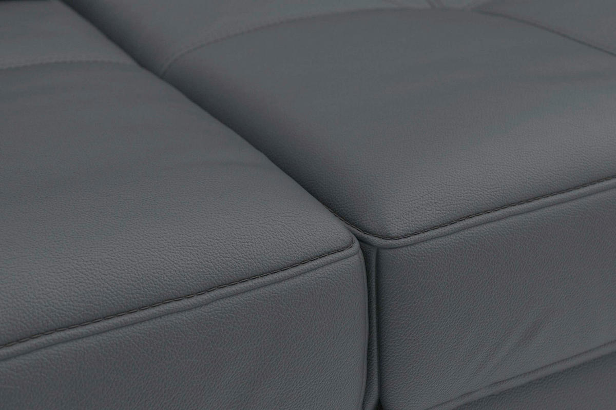 SEDACÍ SOUPRAVA, kůže, černá - černá, Basics, kov/textil (176/363/223cm) - Sit & More