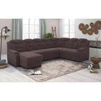 WOHNLANDSCHAFT in Chenille Braun  - Schwarz/Braun, Basics, Kunststoff/Textil (162/330/211cm) - MID.YOU