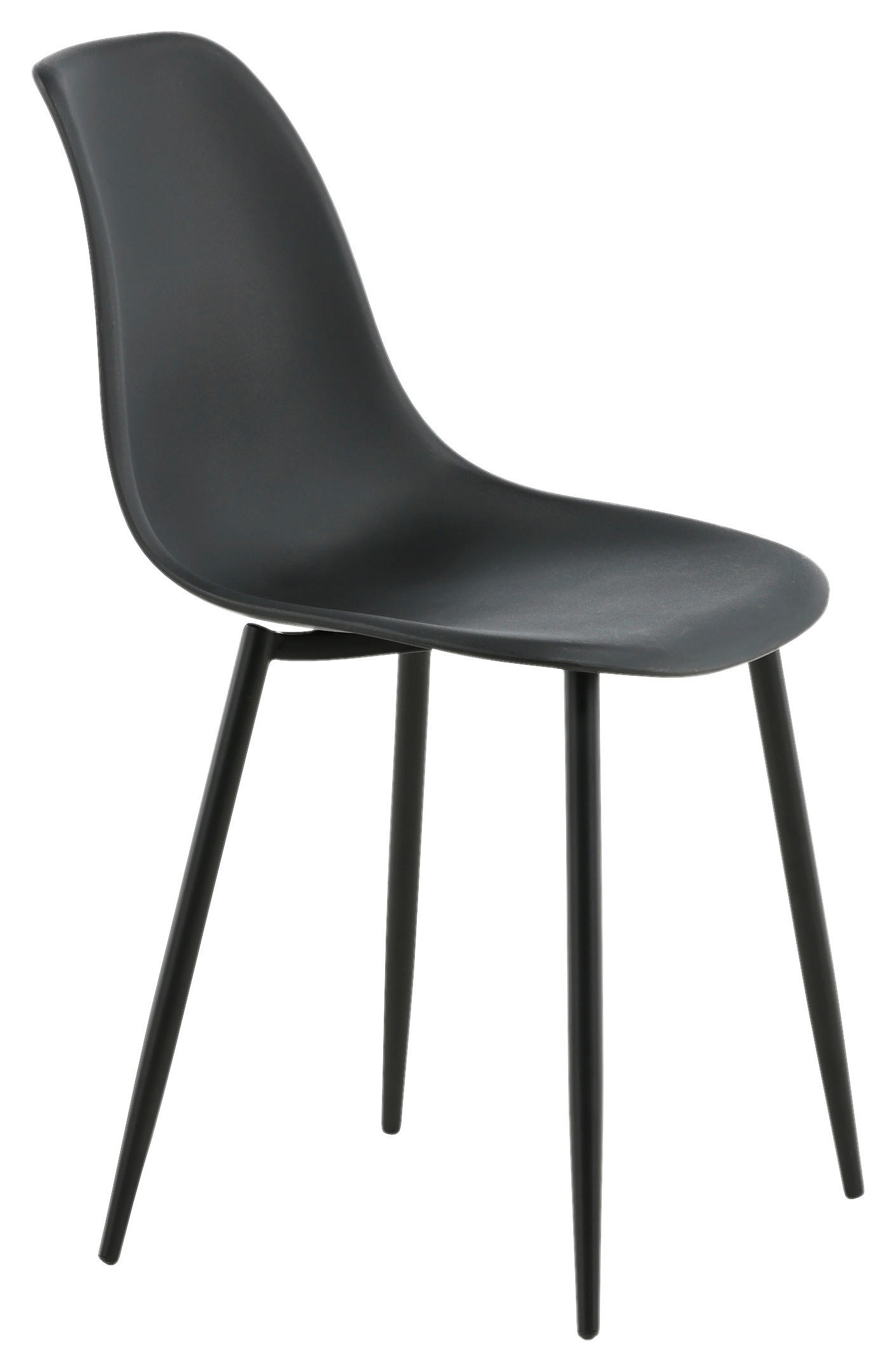 STUHL-SET 2 Stück  in Stahl matt  - Schwarz, Design, Kunststoff/Metall (45,5/81/58cm) - Livetastic