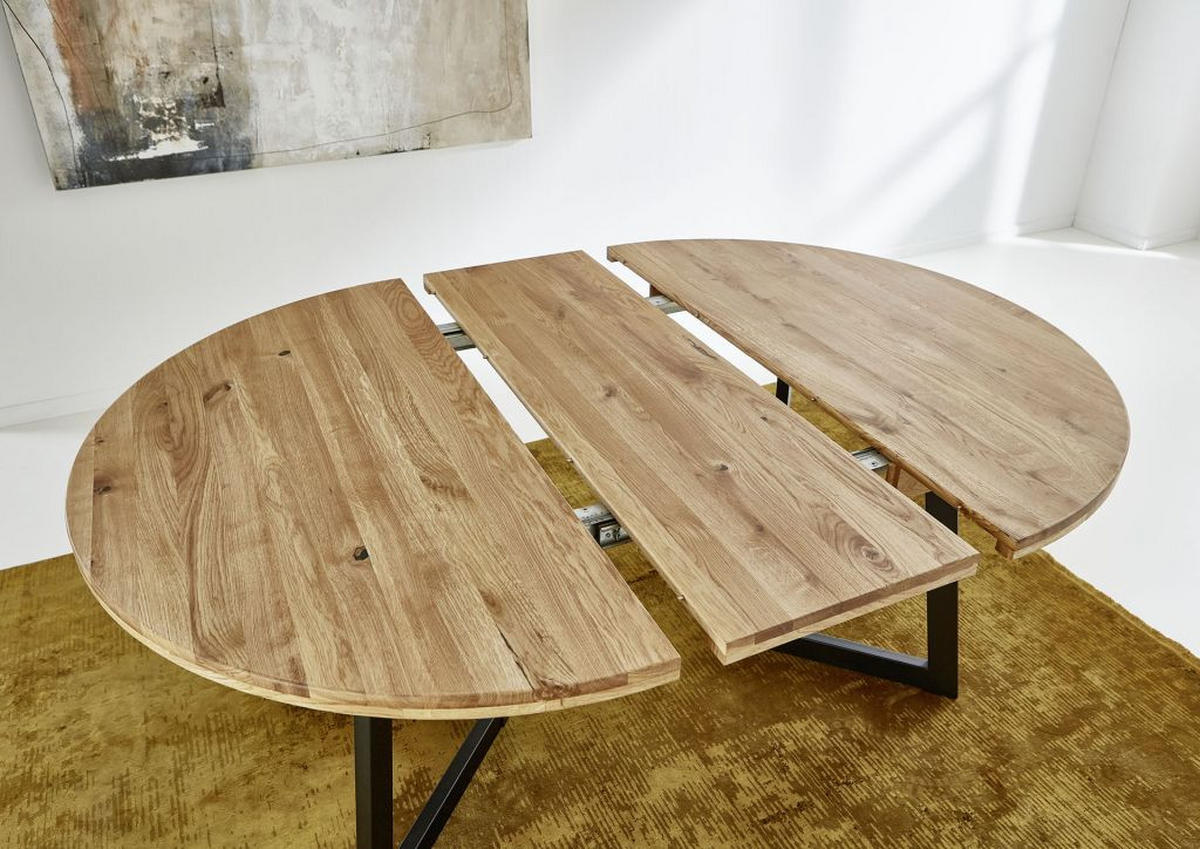 STOL NA IZVLAČENJE  boje hrasta  drvo      - boje hrasta/crna, Konvencionalno, drvo/metal (110cm)