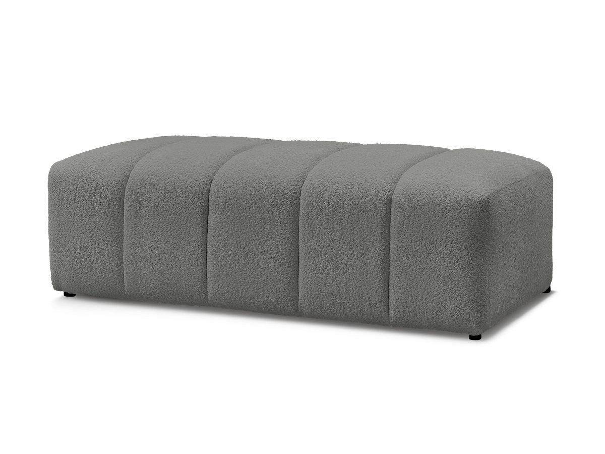 HOCKER ANNECY Bouclé Dunkelgrau  - Dunkelgrau/Schwarz, MODERN, Kunststoff/Textil (146/45/68cm)