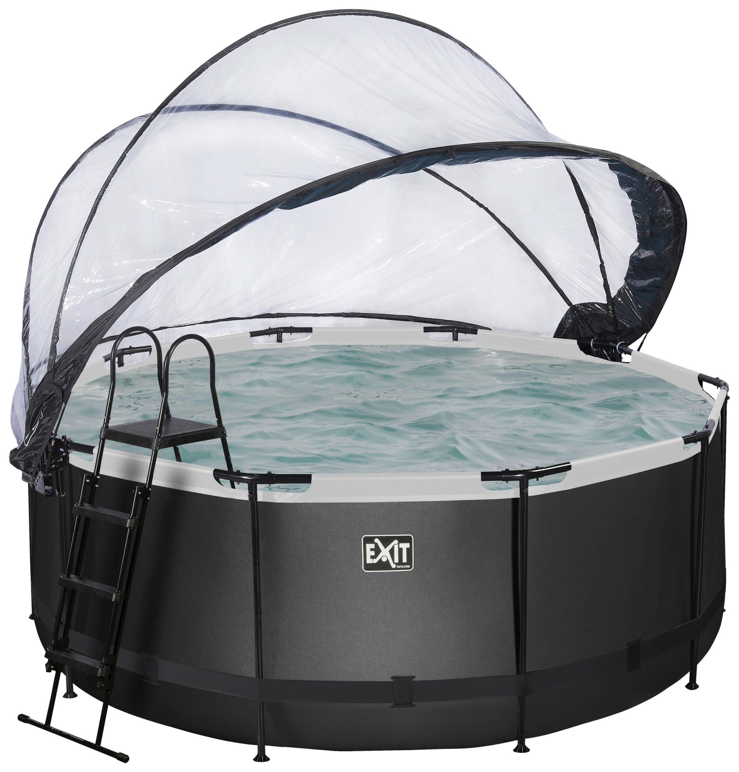 POOL-SET BLACK 360/122 cm  - Schwarz, KONVENTIONELL, Metall (360/122cm) - EXIT Toys