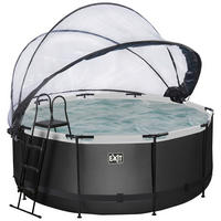 POOL-SET BLACK 360/122 cm  - Schwarz, KONVENTIONELL, Metall (360/122cm) - EXIT Toys