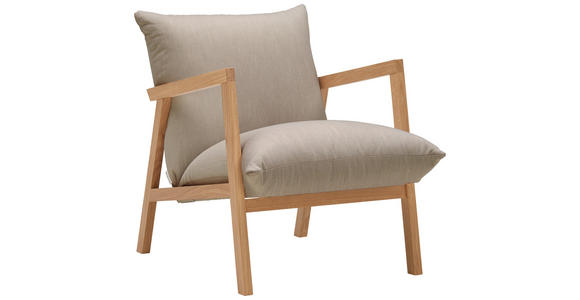 SESSEL Webstoff Hellbraun - Hellbraun/Eichefarben, Design, Holz/Textil (65/80/85cm) - Carryhome