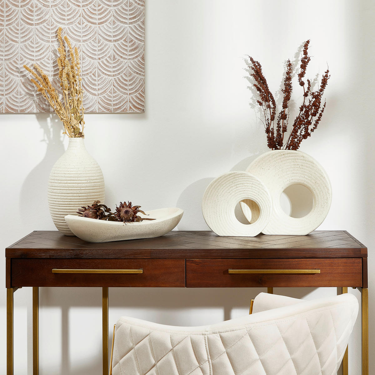 VAS 31 cm  - cremefärgad, Trend, keramik (34/31/7cm) - Ambia Home