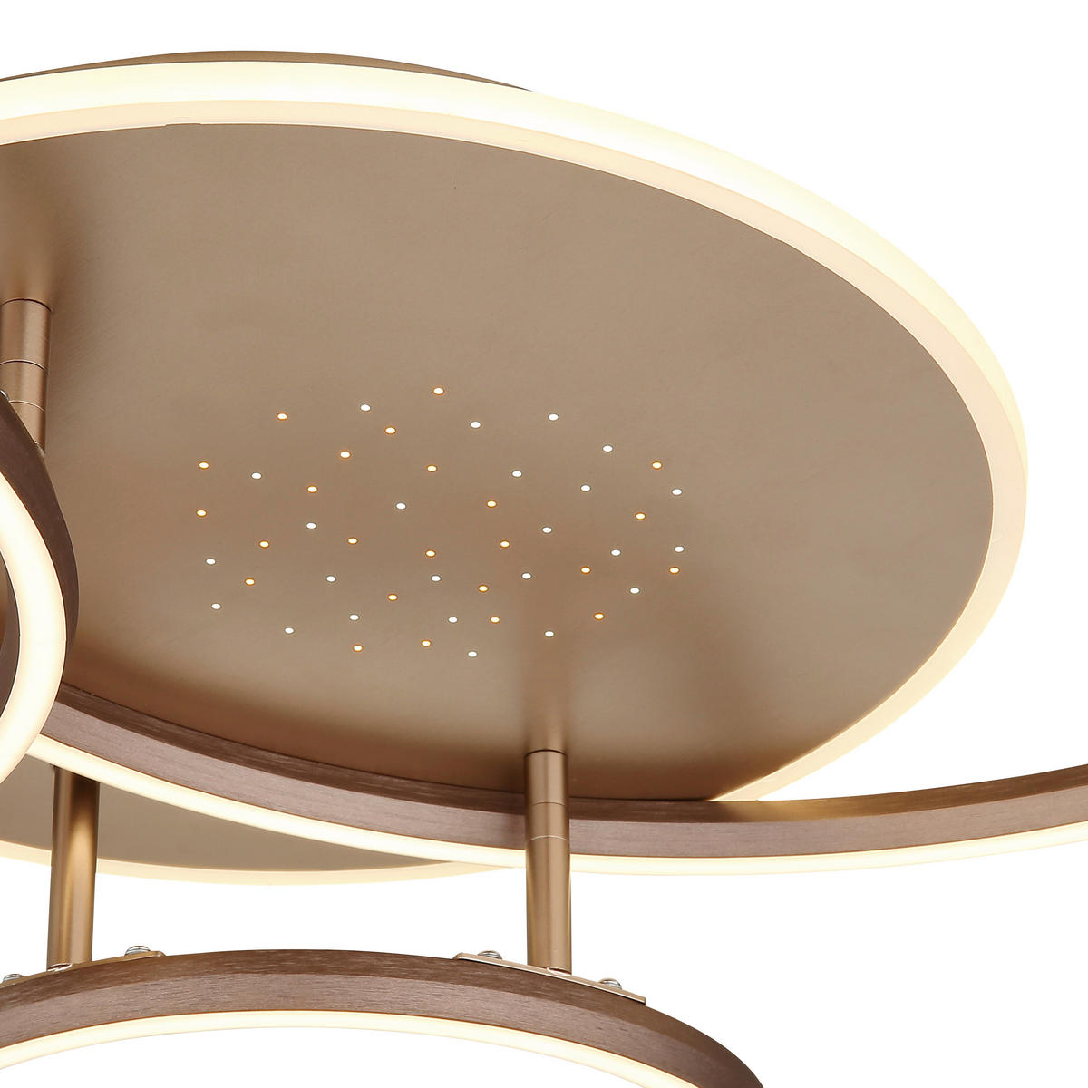 LED-DECKENLEUCHTE Glintia 80,7/70/13 cm  - Champagner/Opal, Design, Kunststoff/Metall (80,7/70/13cm) - Globo
