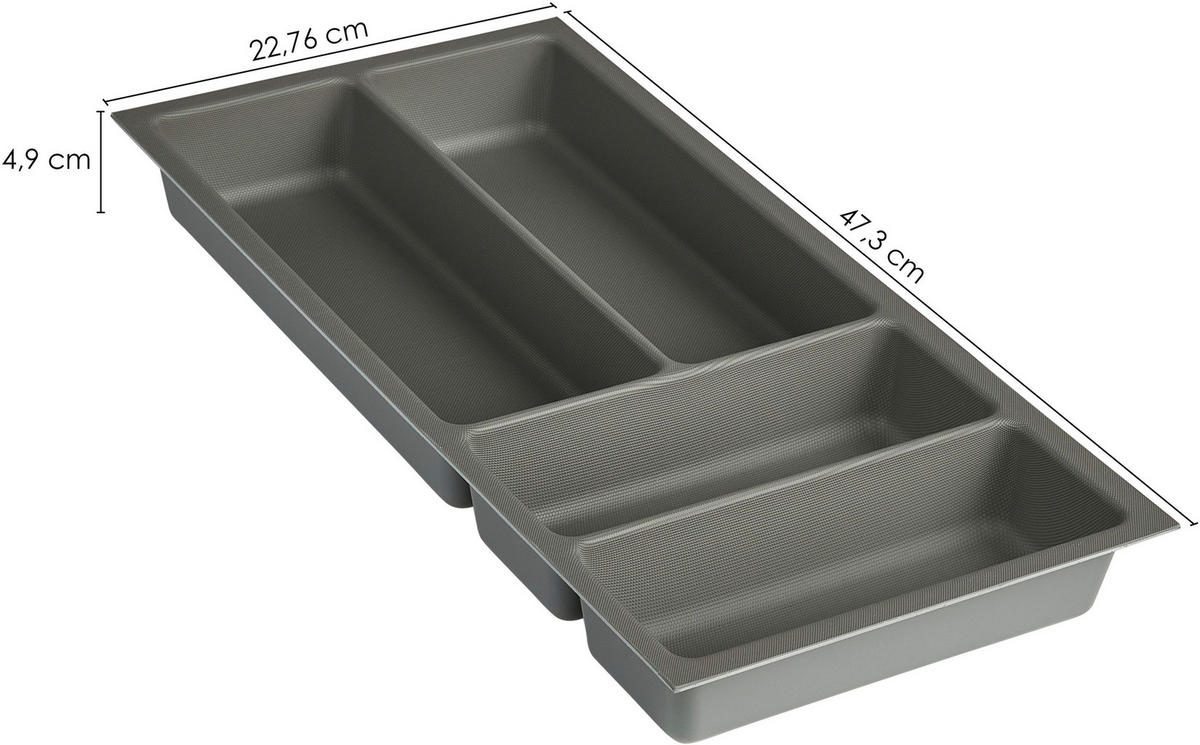 BESTECKEINSATZ - Schieferfarben, Basics, Kunststoff (22,7/4,9/47,3cm) - Nobilia