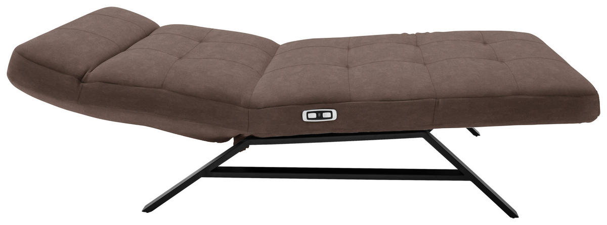 Liege mit motorischer Relaxfkt Mikrofaser Braun  - Schwarz/Braun, Design, Textil/Metall (120/54-113/158-198cm) - Pure Home Lifestyle