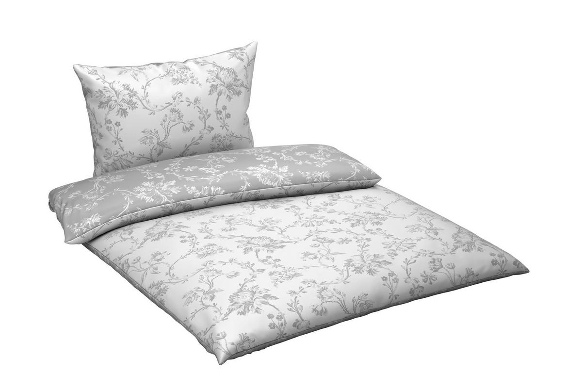 WENDEBETTWÄSCHE Satin 140/220 cm  - Silberfarben/Weiß, KONVENTIONELL, Textil (140/220cm) - Esposa