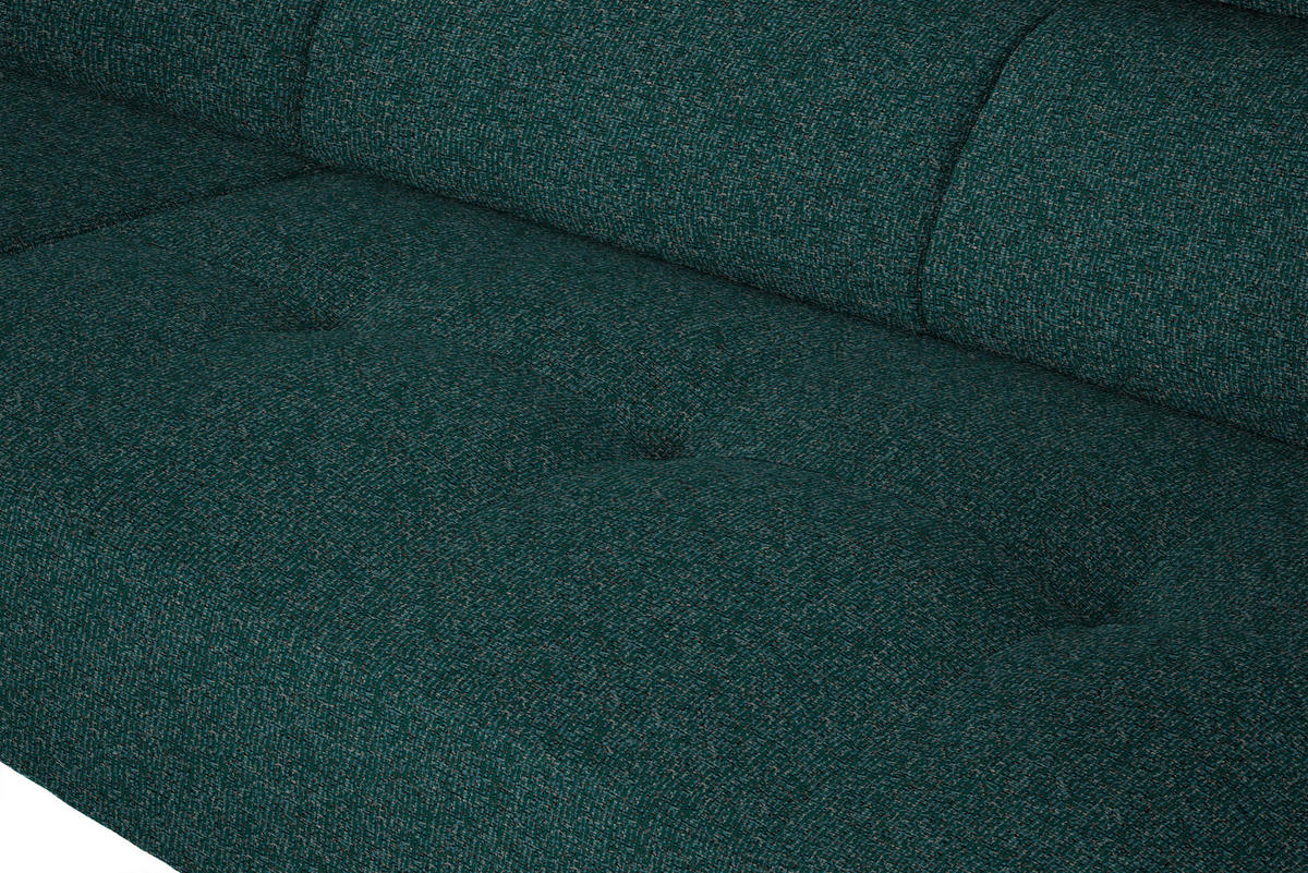 ECKSOFA in Struktur Petrol  205/280 cm  - Petrol/Schwarz, Design, Textil/Metall (205/280cm) - Xora