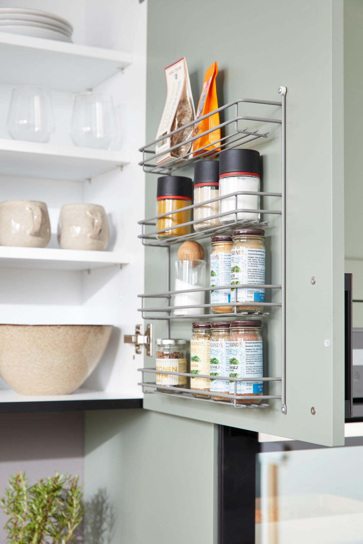 VGRADNA KUHINJA - žajbljevo zelena, Trendi, leseni material - Novel