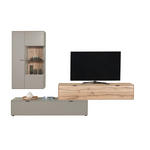 WOHNWAND in Hellgrau, Wildeiche 293,5/205,5/45,2 cm - Wildeiche/Hellgrau, Design, Glas/Holz (293,5/205,5/45,2cm) - Dieter Knoll