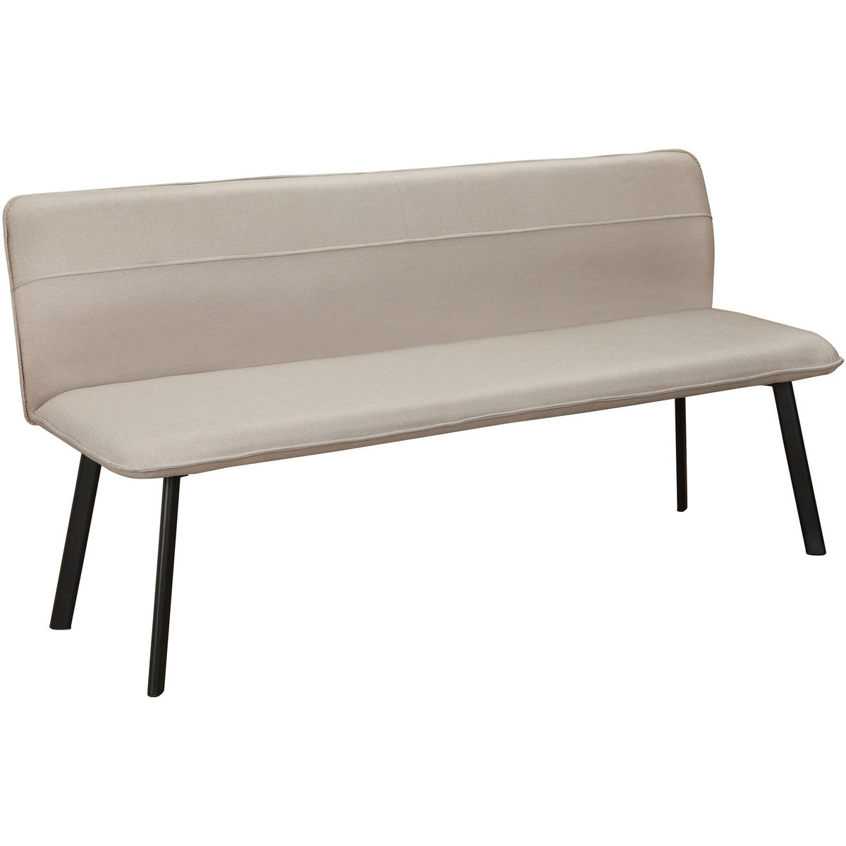 SITZBANK 160/79/56 cm Webstoff Weiß  - Schwarz/Weiß, Basics, Textil/Metall (160/79/56cm) - MID.YOU