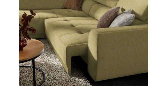 ECKSOFA  in Struktur Gelb  205/284 cm  - Gelb/Schwarz, Design, Kunststoff/Textil (205/284cm) - Xora