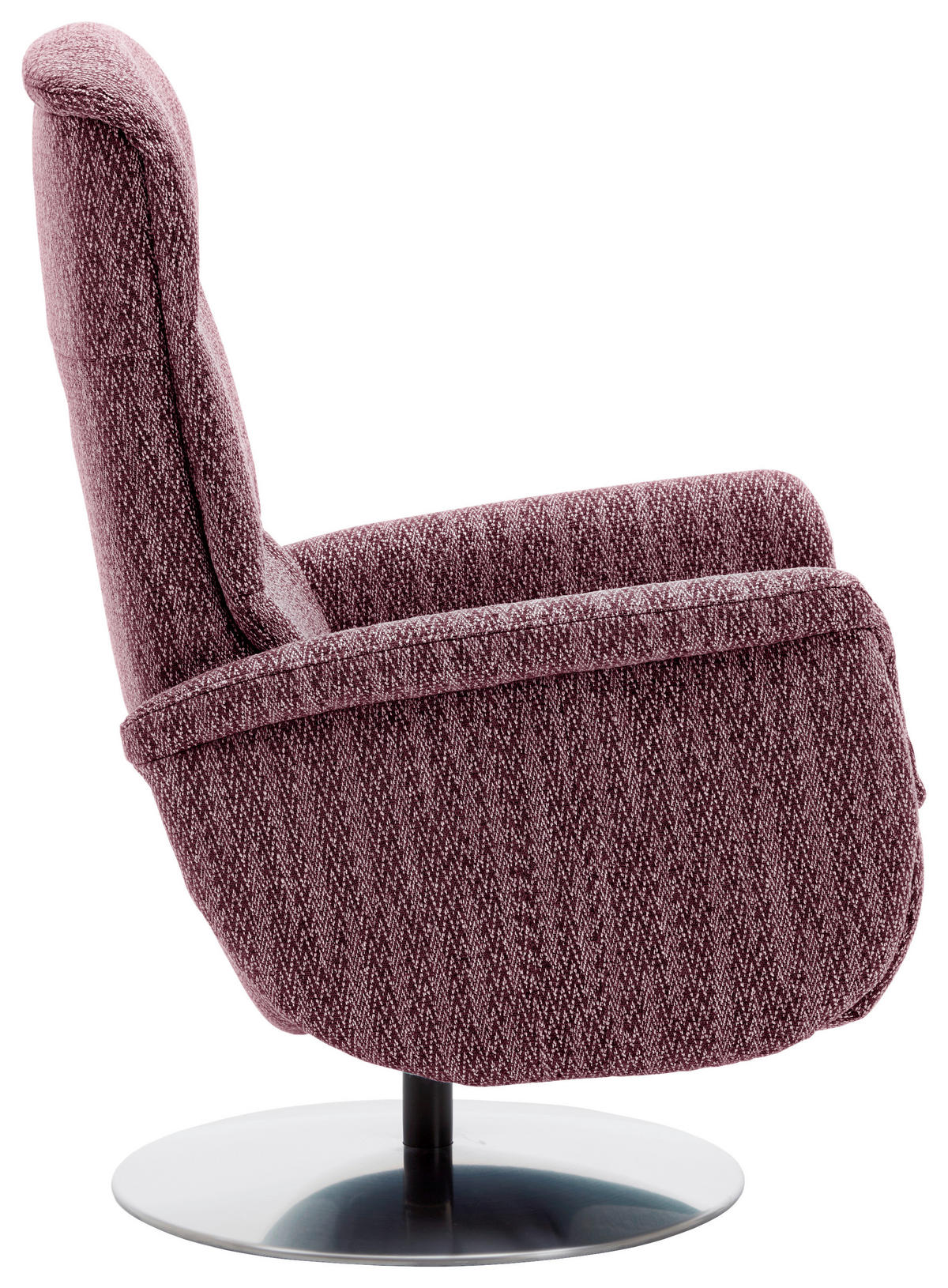 RELAXSESSEL in Textil Weinrot  - Edelstahlfarben/Weinrot, Design, Textil/Metall (71/112/83cm) - Dieter Knoll
