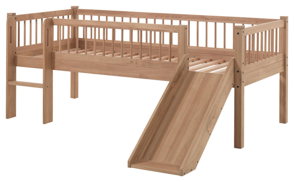 SPIELBETT Eiche massiv 90/200 cm Eichefarben  - Eichefarben/Naturfarben, MODERN, Holz (90/200cm) - Vipack