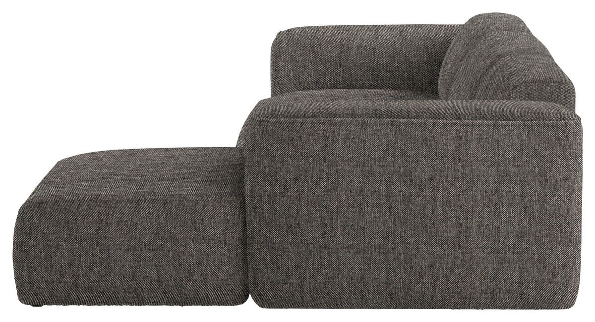 ECKSOFA Dunkelbraun Webstoff Rücken echt  - Dunkelbraun/Schwarz, Design, Kunststoff/Textil (290/171cm) - home24