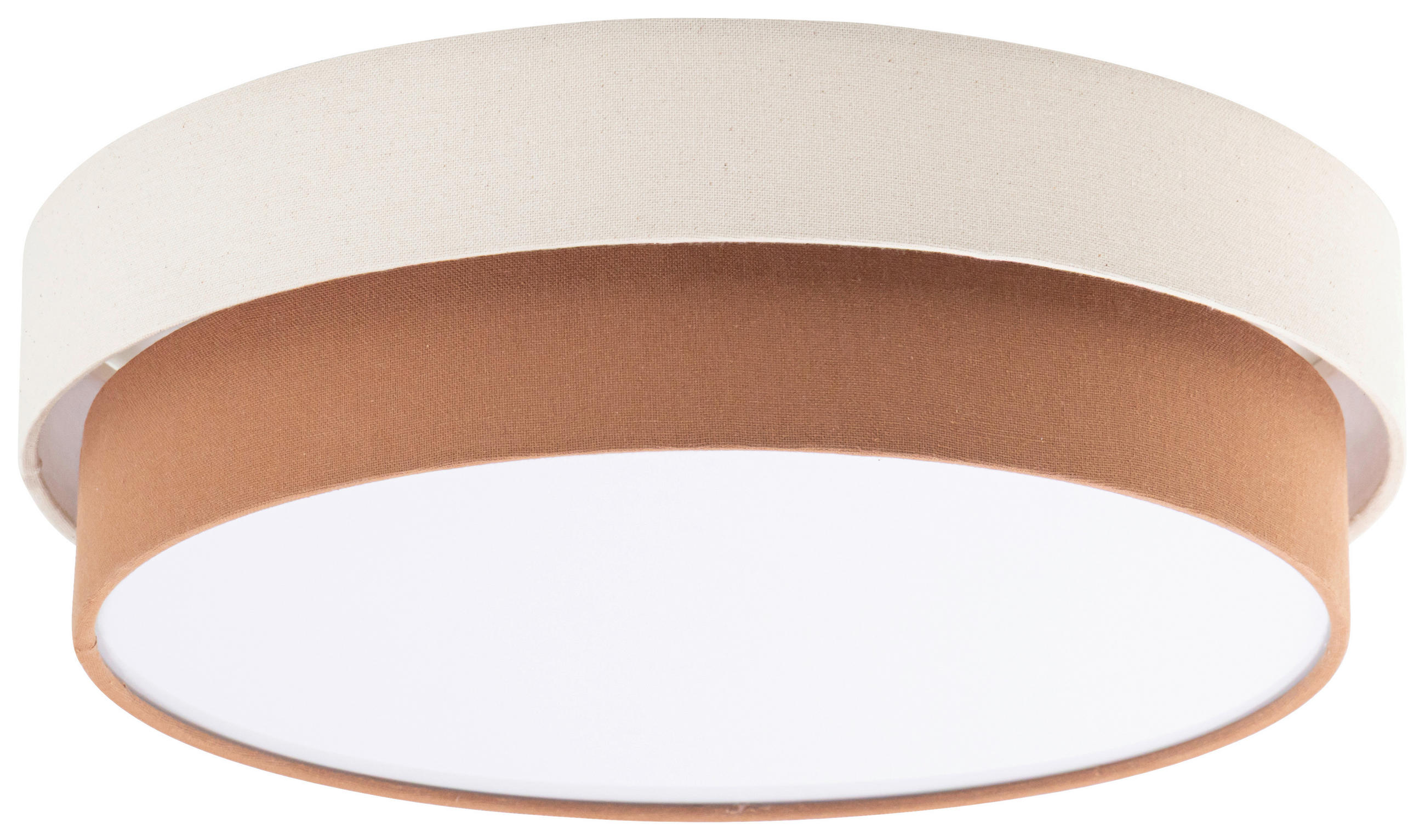 DECKENLEUCHTE 45/13 cm  - Terracotta/Creme, MODERN, Kunststoff/Textil (45/13cm) - Novel