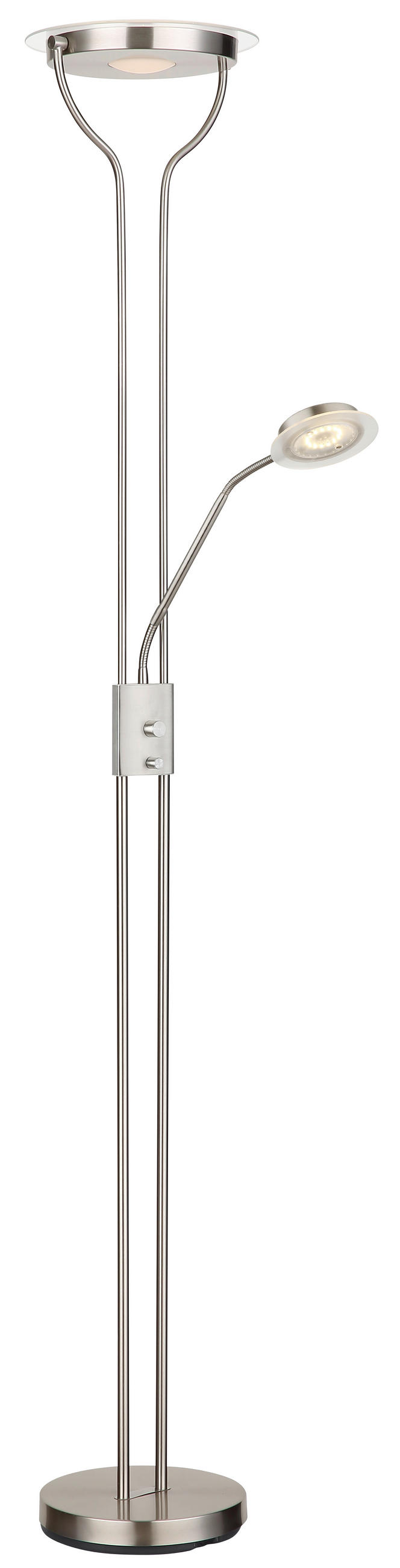 LED-STEHLEUCHTE Briant 28/25,5/180 cm  - Transparent/Schwarz, Design, Glas/Kunststoff (28/25,5/180cm) - Globo