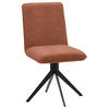 STUHL drehbar Lederlook Schwarz, Rotbraun  - Rotbraun/Schwarz, Design, Textil/Metall (46,5/87/64cm) - Voleo