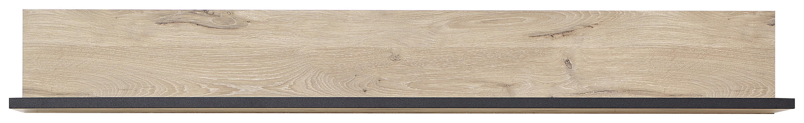 WANDBOARD Schwarz, Eichefarben  - Eichefarben/Schwarz, KONVENTIONELL, Holzwerkstoff (160/22/24cm) - Livetastic