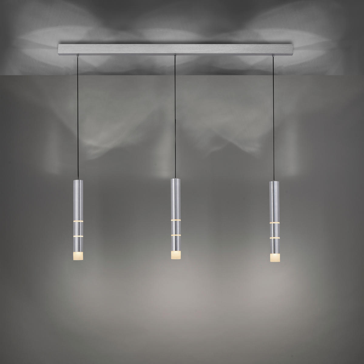 LED-HÄNGELEUCHTE 120/5/120 cm  - Alufarben, Design, Kunststoff/Metall (120/5/120cm) - Neuhaus PURE