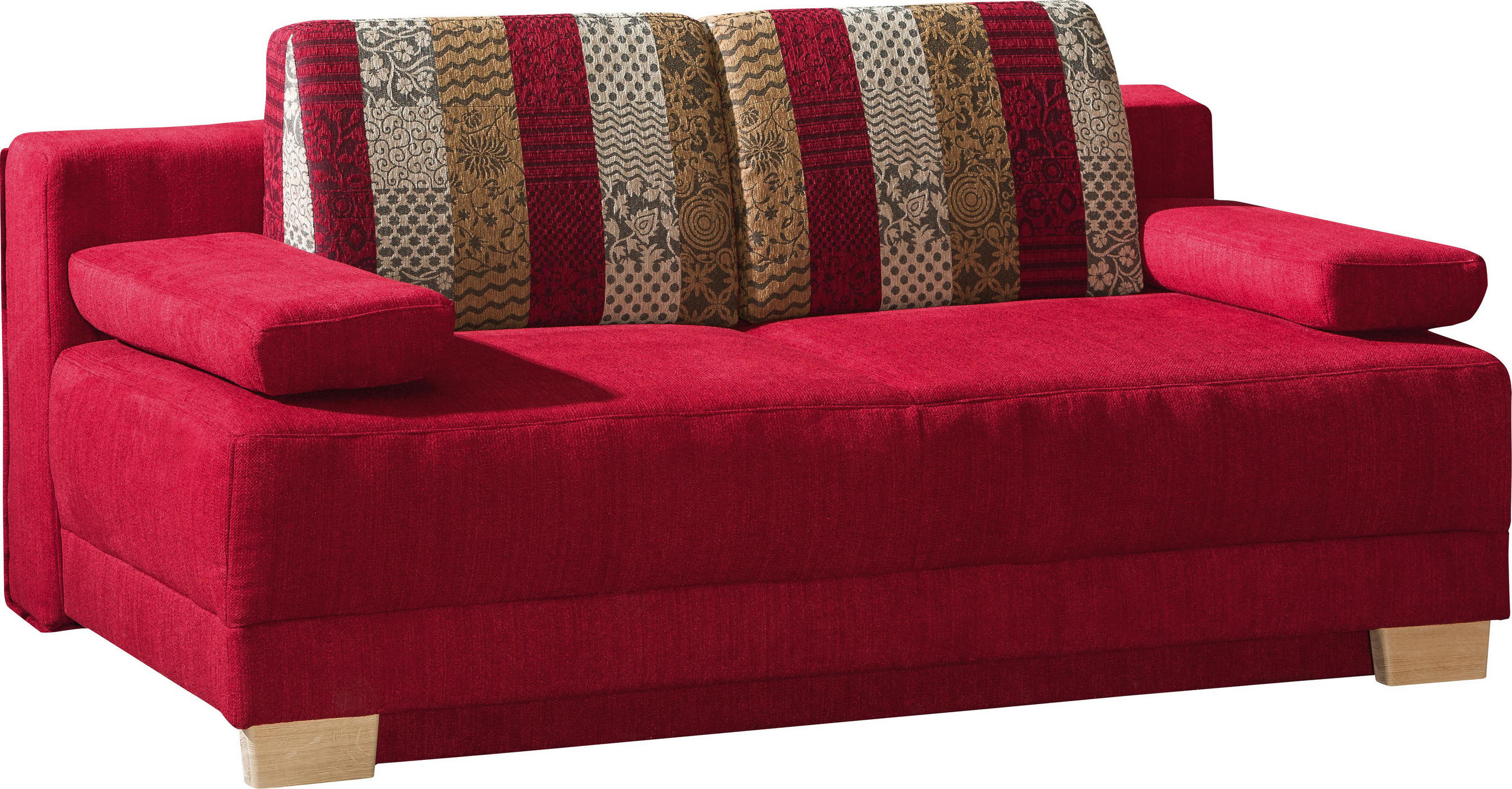 Schlafsofa in Textil Bordeaux