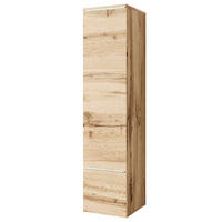HOCHSCHRANK 30/130/33 cm  - Eiche Wotan/Grau, Design, Holzwerkstoff/Kunststoff (30/130/33cm) - Livetastic