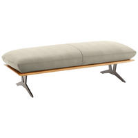 HOCKERBANK in Holz, Textil Beige  - Beige/Schwarz, Design, Holz/Textil (150/43/60cm) - Dieter Knoll