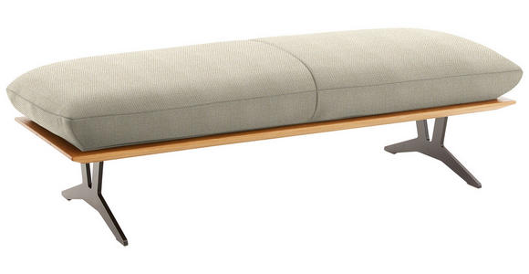 HOCKERBANK in Holz, Textil Beige - Beige/Schwarz, Design, Holz/Textil (150/43/60cm) - Dieter Knoll