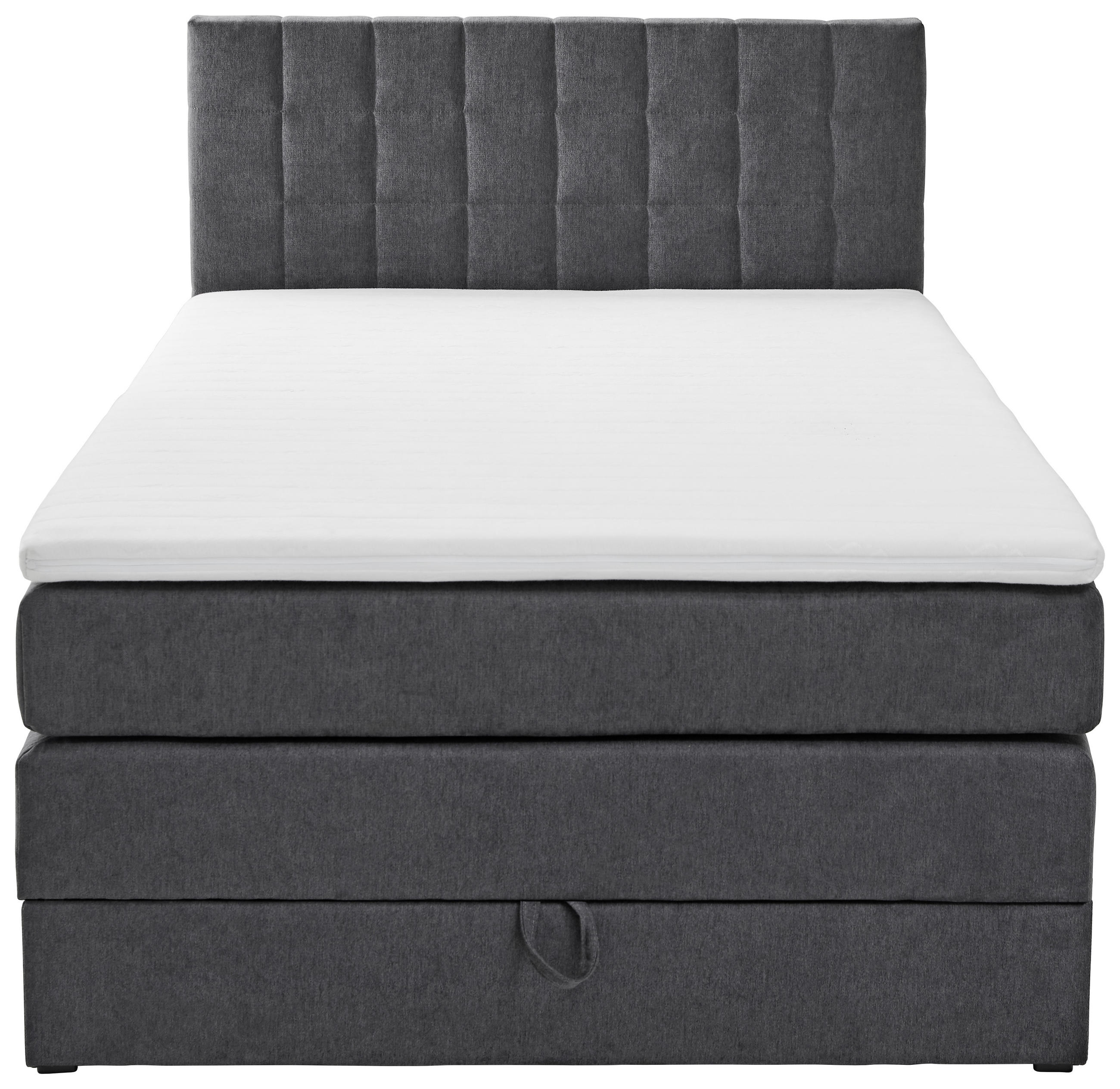 BOXSPRINGBETT 120/200 cm in Anthrazit - Anthrazit/Schwarz, Design, Kunststoff/Textil (120/200cm) - Xora