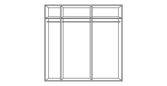 KLEIDERSCHRANK  in Graphitfarben, Eiche Artisan  - Schwarz/Graphitfarben, Design, Glas/Holzwerkstoff (225/208/58cm) - Carryhome