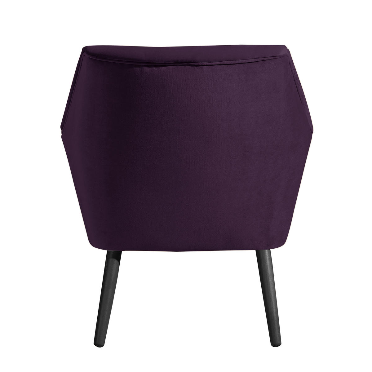 SESSEL Samt, Velours Lila, Schwarz    - Lila/Schwarz, Design, Holz/Textil (67/81/71cm) - Max Winzer