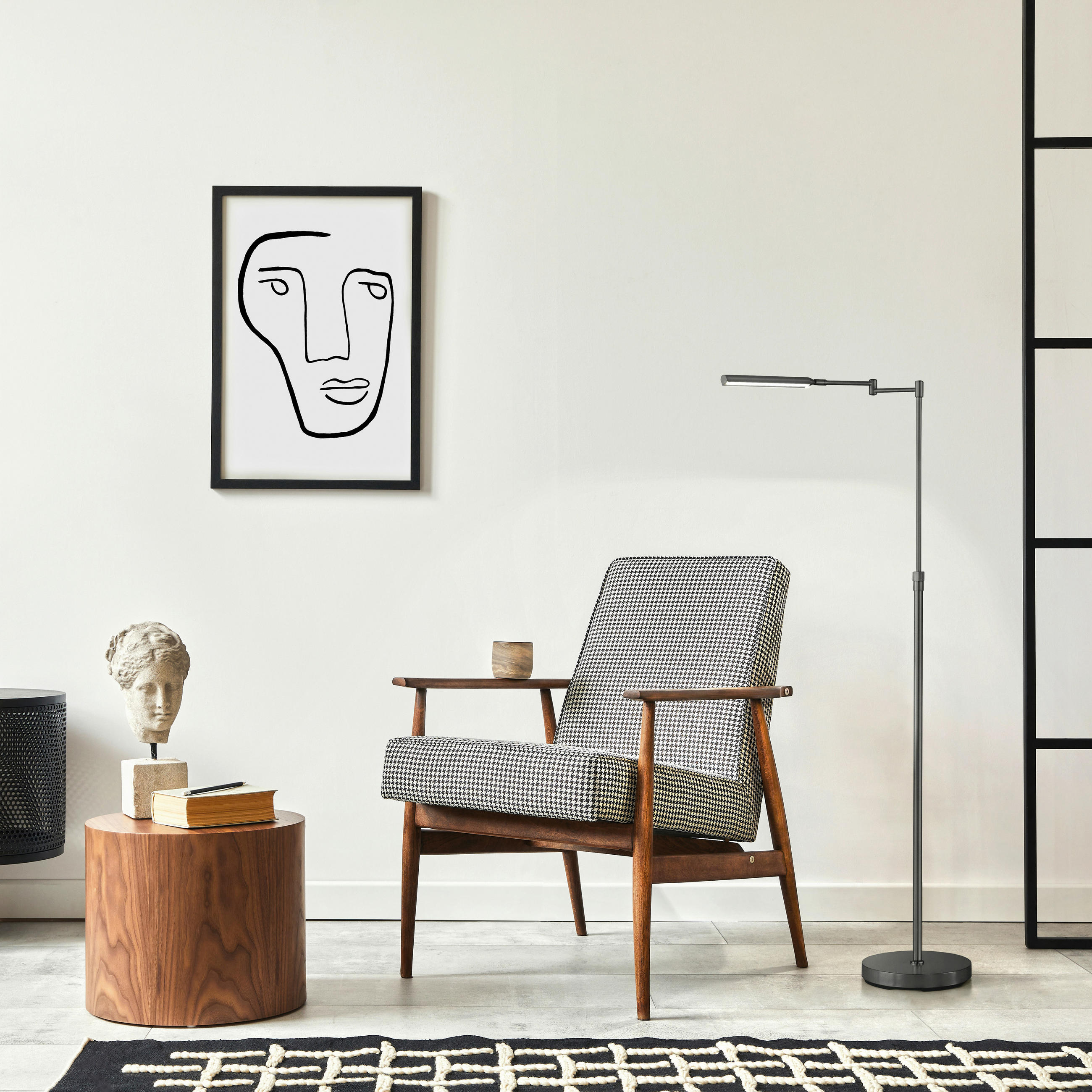 LED-STEHLEUCHTE 23/130 cm    - Schwarz, Design, Kunststoff/Metall (23/130cm) - Fischer & Honsel