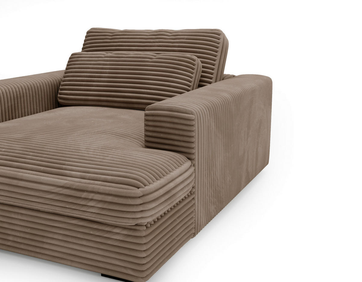 XXL-SESSEL - Hellbraun/Schwarz, MODERN, Kunststoff/Textil (122/80/159cm) - Lomoco