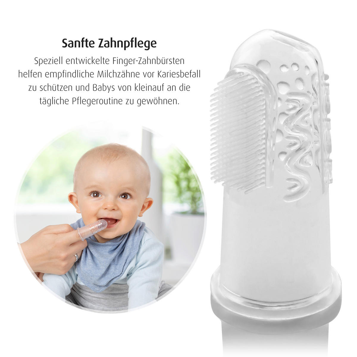FINGERZAHNBÜRSTE - Transparent, Basics, Kunststoff (2,6/5,5/2,6cm) - Reer