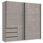 SCHWEBETÜRENSCHRANK  in Sahara  - Schwarz/Sahara, KONVENTIONELL, Glas/Holzwerkstoff (250/236/65cm) - Hom`in